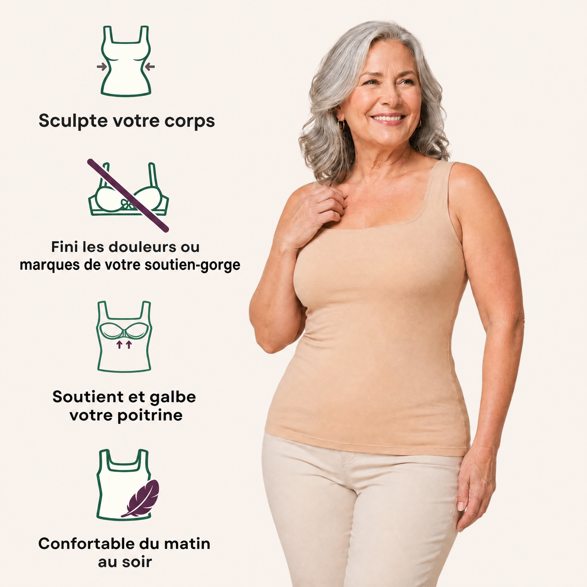 Débardeur Gainant à Soutien-Gorge Intégré